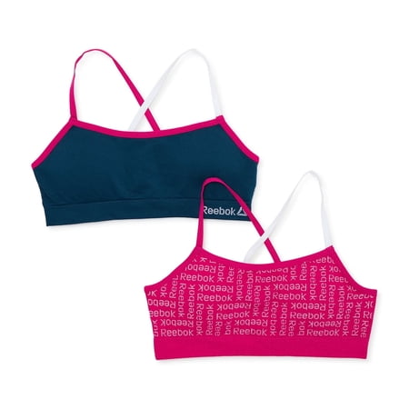 Reebok Girls Seamless Bra Strappy Bralettes, 2-Pack Size S-XL