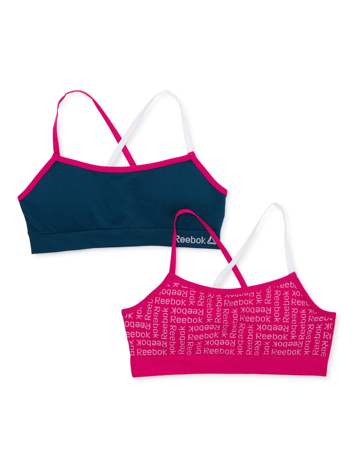 Buy RBX kids girl 2 pack padded brand logo sports bra pink white combo  Online