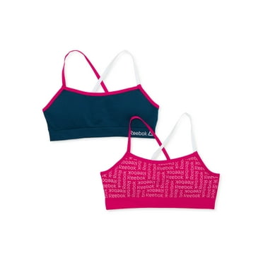 Reebok Girls Seamless Bra Strappy Bralettes, 2-Pack, XL