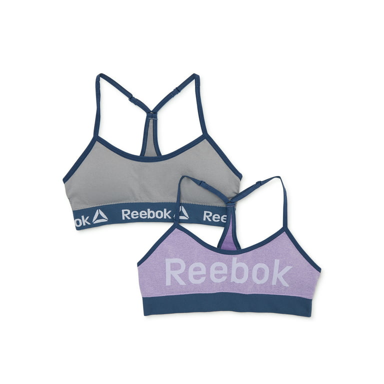 Reebok Girls Seamless Bra T-Back Bralettes, 2-Pack, Sizes S-XL