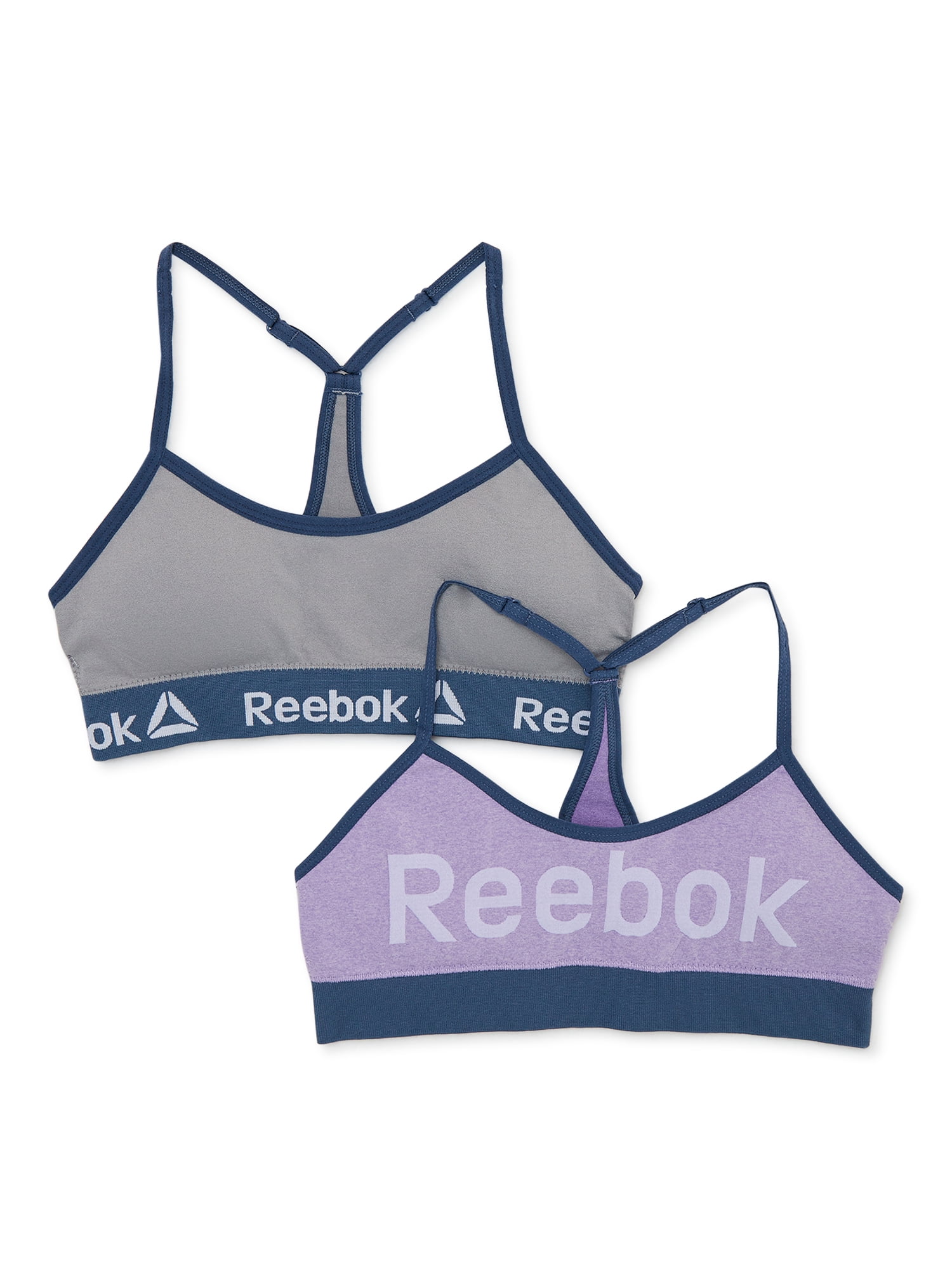 Reebok Girls Seamless Bras T-Back Bralettes, 2-Pack 