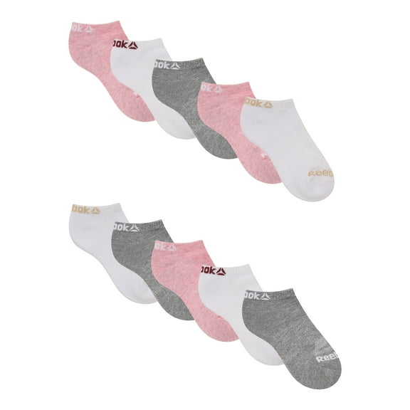 Reebok Girls Socks Pro-Series Low Cut Kids Socks, Stocking Stuffers, 10-pack
