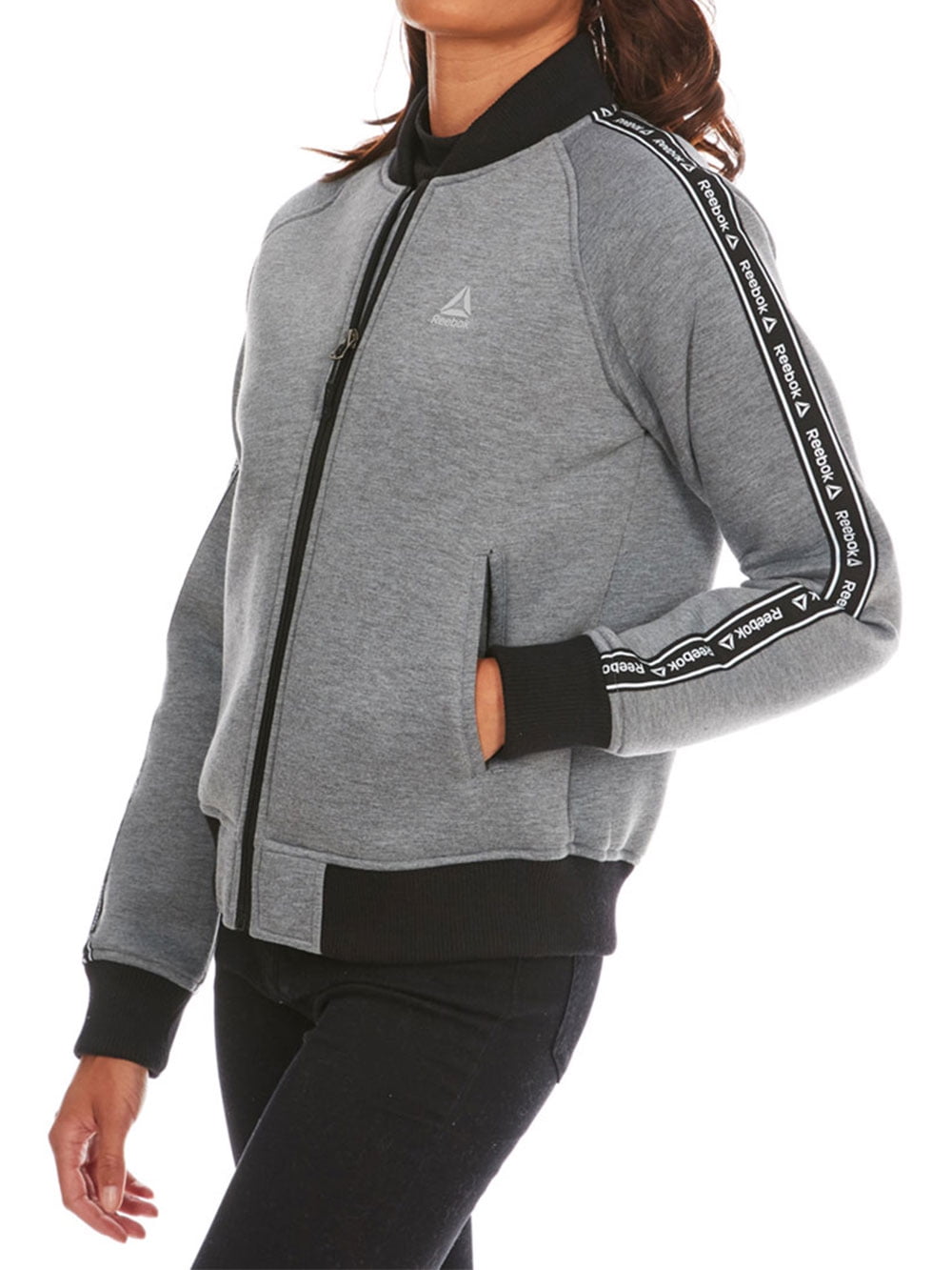 Reebok Girls Track Jacket heather charcoal 12 14 Big Girls Walmart