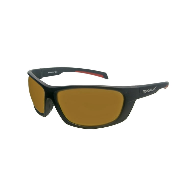 Reebok Golf Men's RBOP 31 Sport Wrap Sunglasses, Black-Red Frame