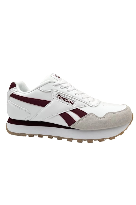 Harman Run Mens Classic Style Sneakers Size 10 White/Burgundy Ortholite