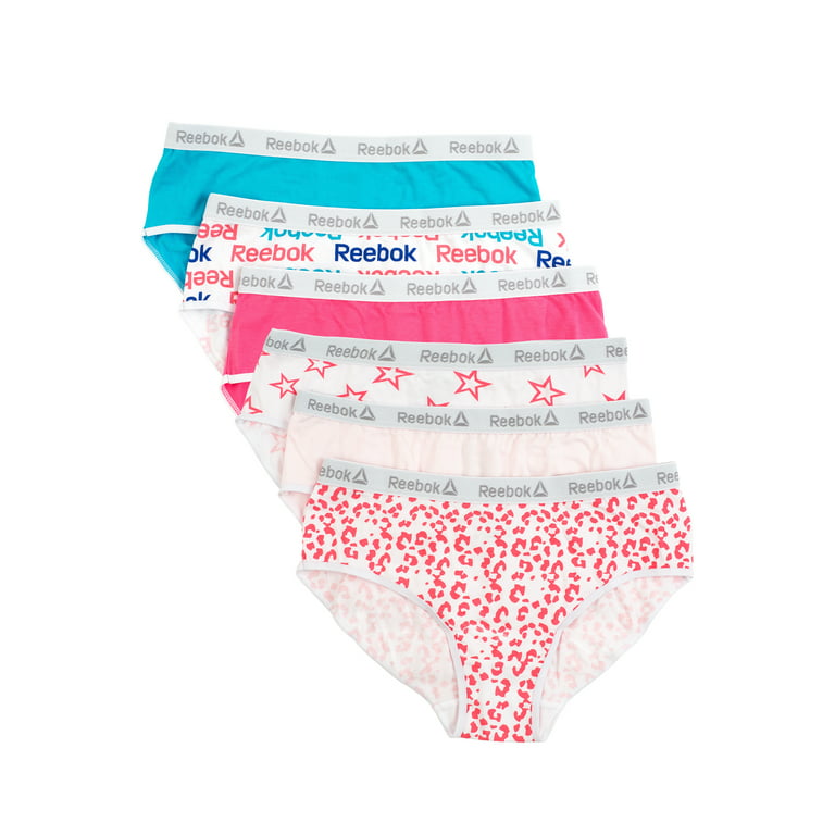 Reebok Hipster Printed Seamless Durable Easy Care Breathable Stretchy Panty  (Big Girls or Little Girls) 6 Pack 