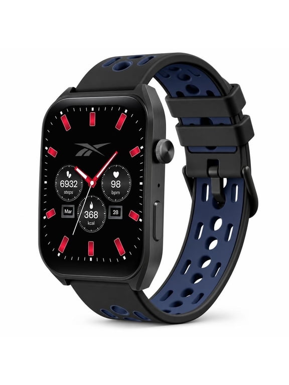 Icon Sports Smart Watch with Black and Navy Perforated Band