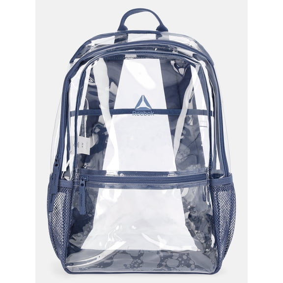 Reebok Kids' Kiwi 17" Clear Backpack, Dusty Indigo