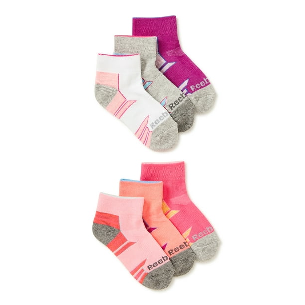 Reebok Kids Girls Pros Series Low Cut Socks, 6-Pack - Walmart.com