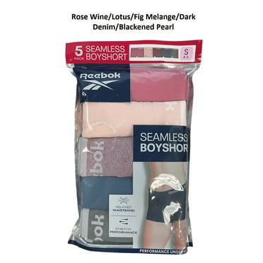 Reebok Ladies 5 Pack Relaxed Waistband Stretch Seamless Boyshorts