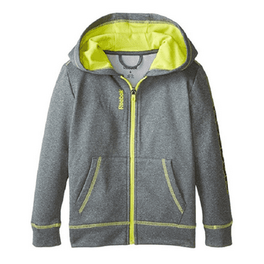 Reebok Little Boys' Zip Up, Heathered Shark Gray, Size 5, MSRP $42