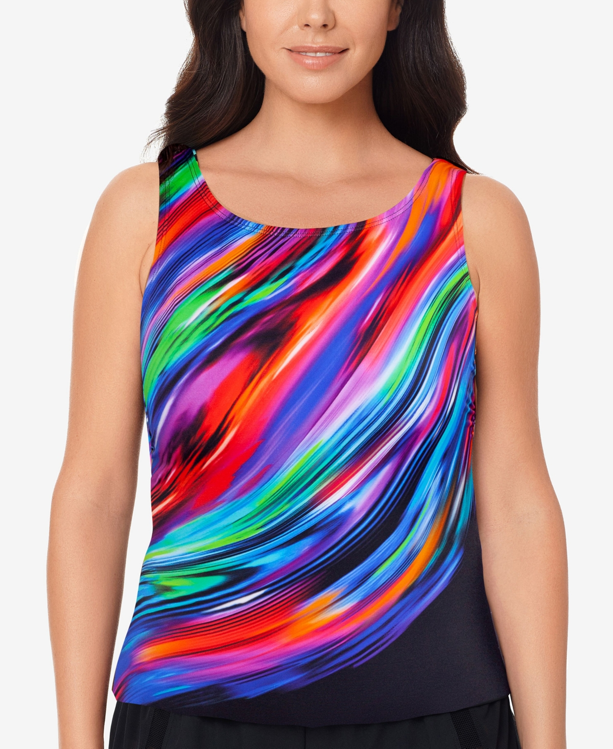 Reebok MULTI Glowing Strong High-Neck Tankini Swim Top, US 10