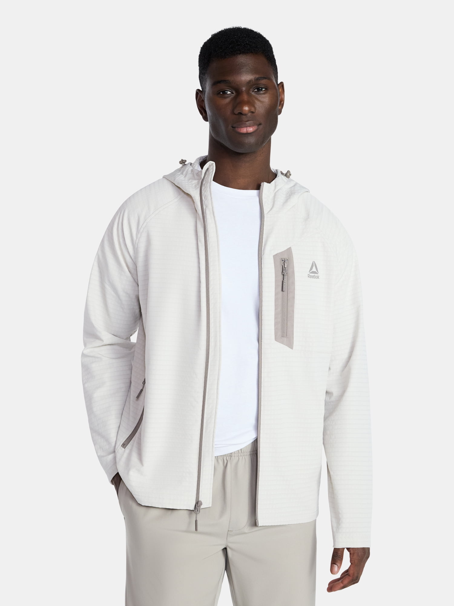 fcrb STRETCH LIGHT WEIGHT HOODE サイズXL Reebok Men and Big Men's Textured Stretch Jacket with Chest Pocket