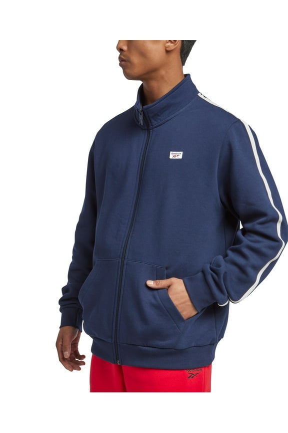 Mens Track Jacket Coat XL Blue Full Zip Solid