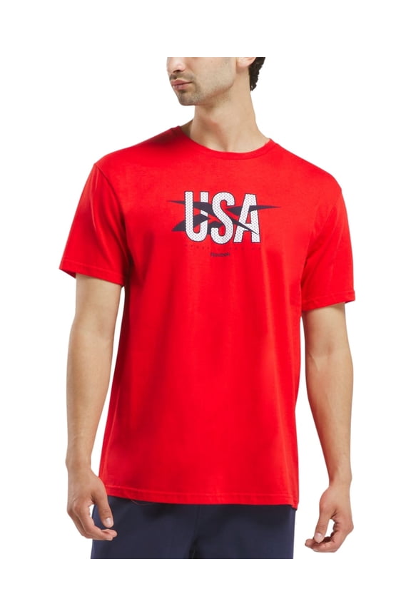 Men Regular fit Short Sleeve Graphic T-Shirt Shirt Large Red Solid