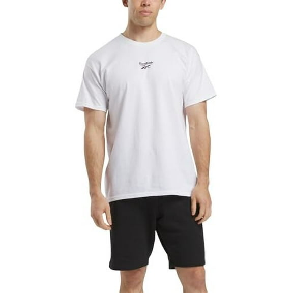 Reebok Men Regular fit Short Sleeve Graphic T-Shirt Shirt XXL White Solid