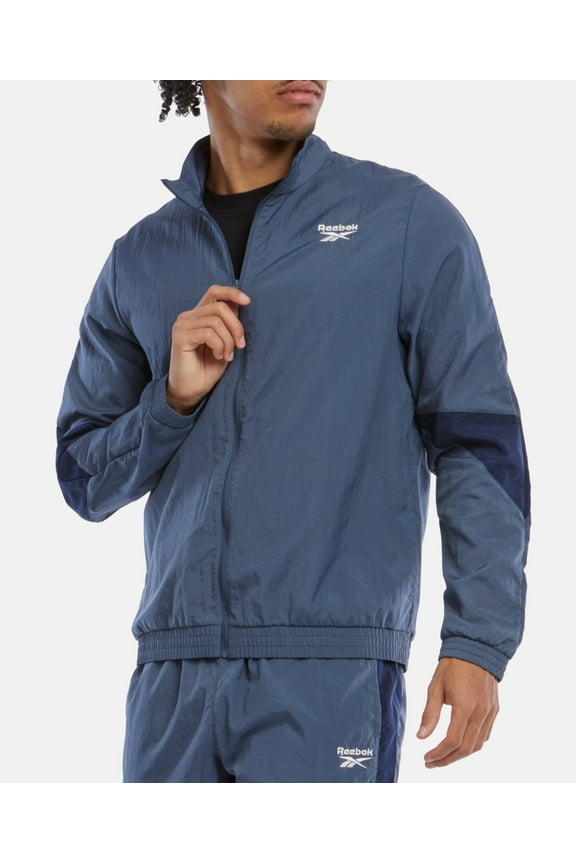 Mens Track Jacket Coat Small Blue Solid