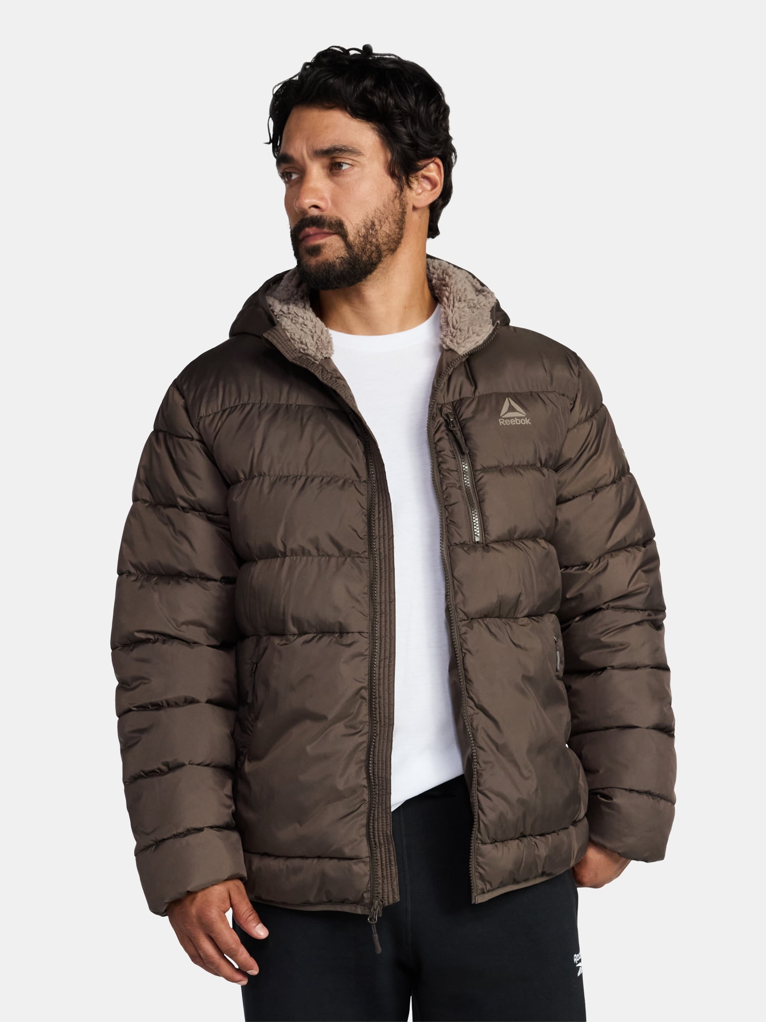 Reebok Men and Big Men's Puffer Coat with Hood, Heavyweight, Sizes S-3XL