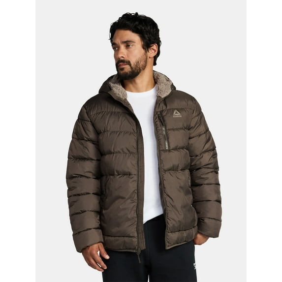 Reebok Men and Big Men's Puffer Coat with Hood, Heavyweight, Sizes S-3XL