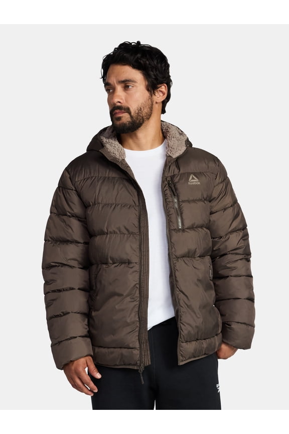 Men and Big Men's Puffer Coat with Hood, Heavyweight, Sizes S-3XL