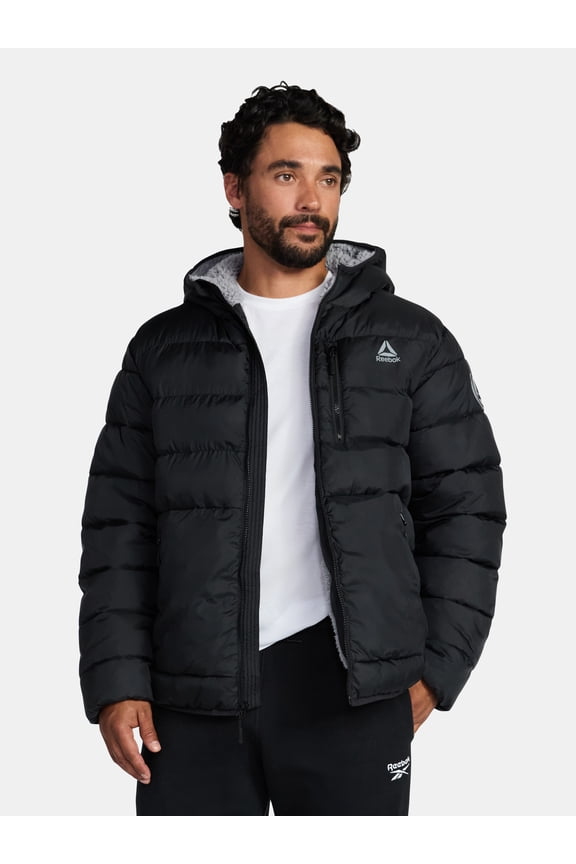 Men and Big Men's Puffer Coat with Hood, Heavyweight, Sizes S-3XL