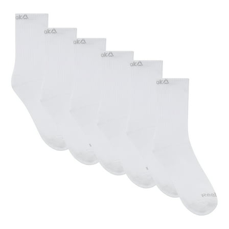 Reebok Men's 1/2 Terry Mid Crew Socks, 6-Pack