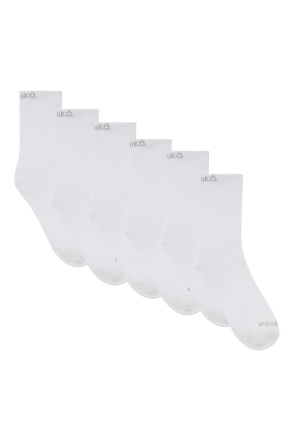 Men's 1/2 Terry Mid Crew Socks, 6-Pack