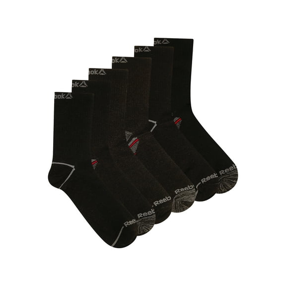 Reebok Men's 1/2 Terry Mid Crew Socks, 6-Pack