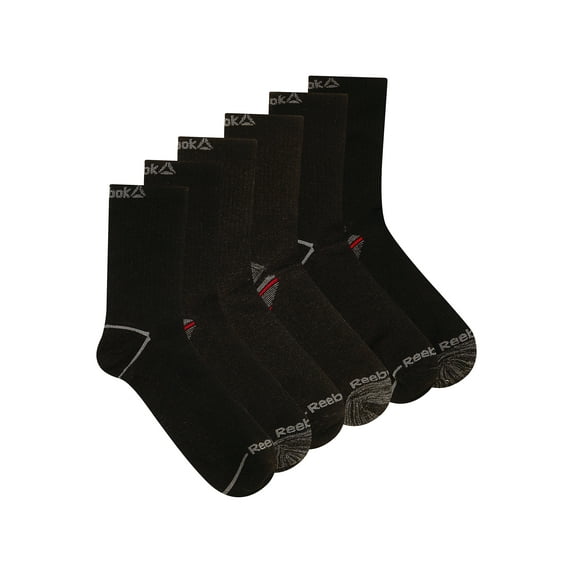 Reebok Men's 1/2 Terry Mid Crew Socks, 6-Pack