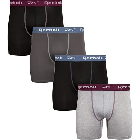 Reebok Men's 4 Pack Performance Boxer Brief (Core)