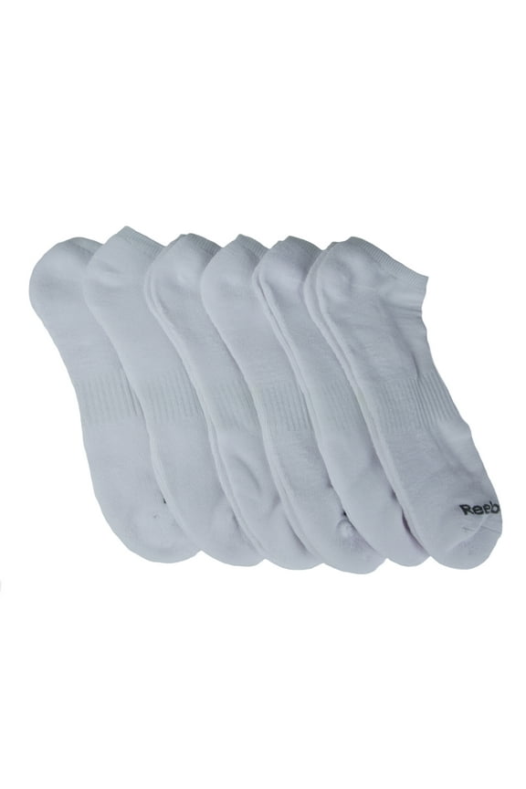 Men's 6 Pack Big and Tall Low Cut Socks, White, 12.5-16
