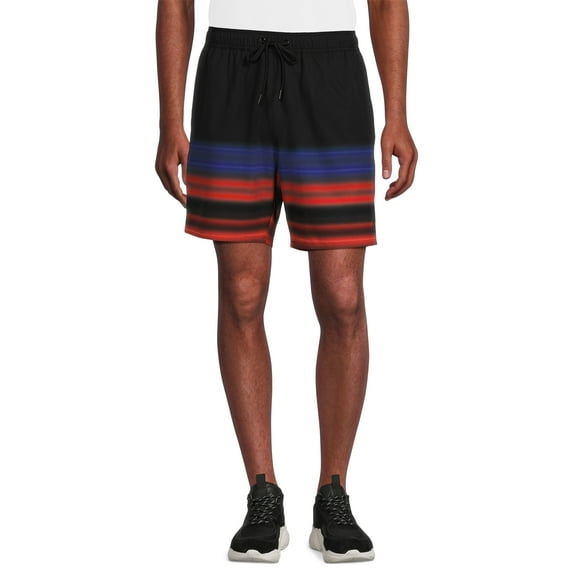Reebok Men’s & Big Men's Printed Swim Trunks with Compression Liner, UPF 50+, 7” Inseam, Sizes S-2XL