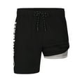 thumbnail image 1 of Reebok Men's & Big Men's Solid Logo Swim Trunks with Compression Liner and UPF 50+, 7" Inseam, Sizes S-2XL, 1 of 7