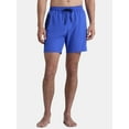 thumbnail image 1 of Reebok Men's & Big Men's Solid Logo Swim Trunks with Compression Liner and UPF 50+, 7" Inseam, Sizes S-2XL, 1 of 5