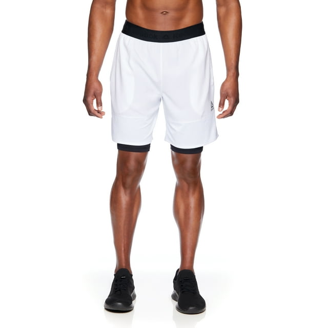 Reebok Men's Cadence 2In1 Compression Shorts, 9" Inseam, up to Size