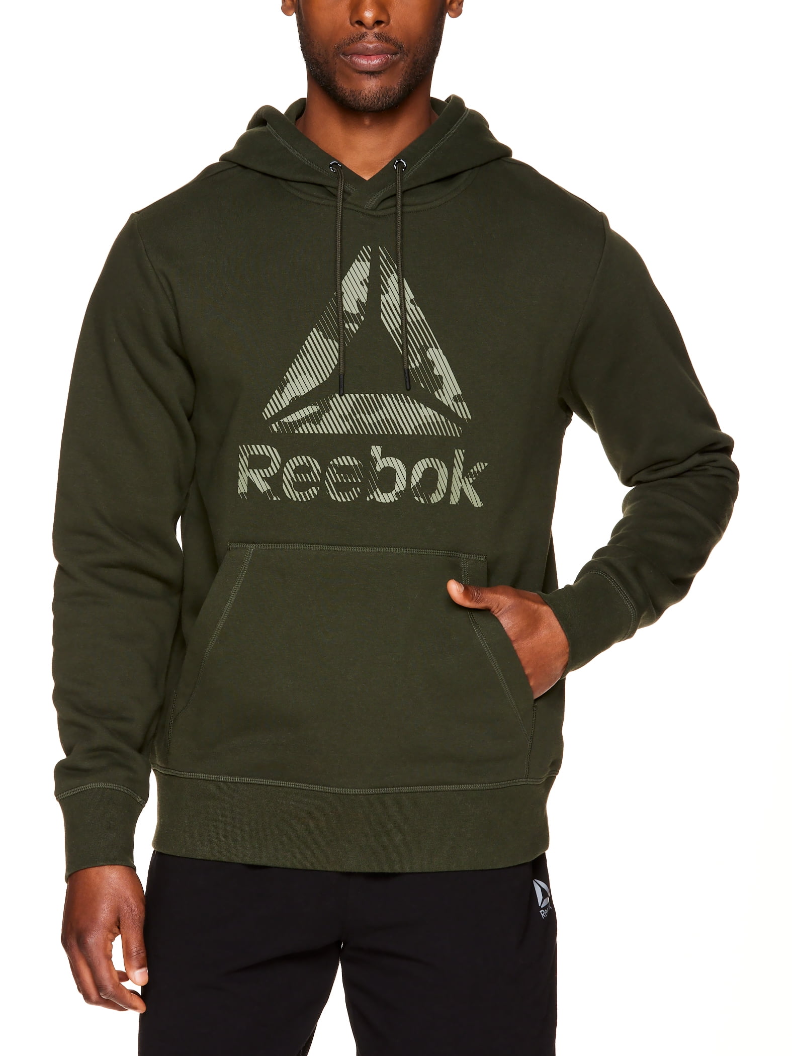 Reebok Men's Camo Logo Fleece Hoodie, Size S-3XL