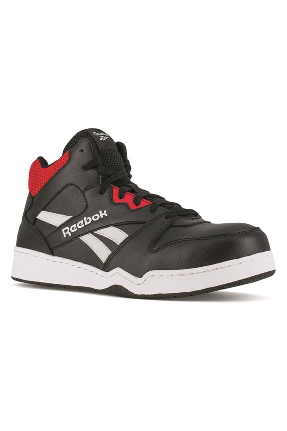 Men's Comp Toe High Top Work Shoes Black/Red 9 4E    (2xExtraWide)