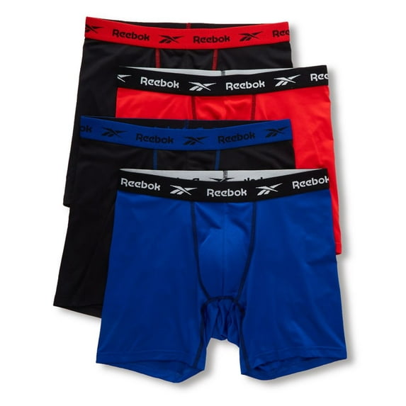 Reebok Men's Cotton Boxer Briefs, 4 Pack