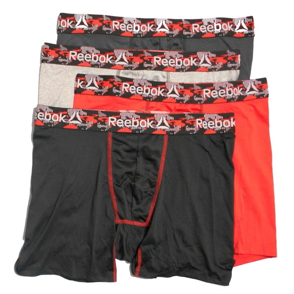 Reebok Men's Cotton Boxer Briefs, 4 Pack