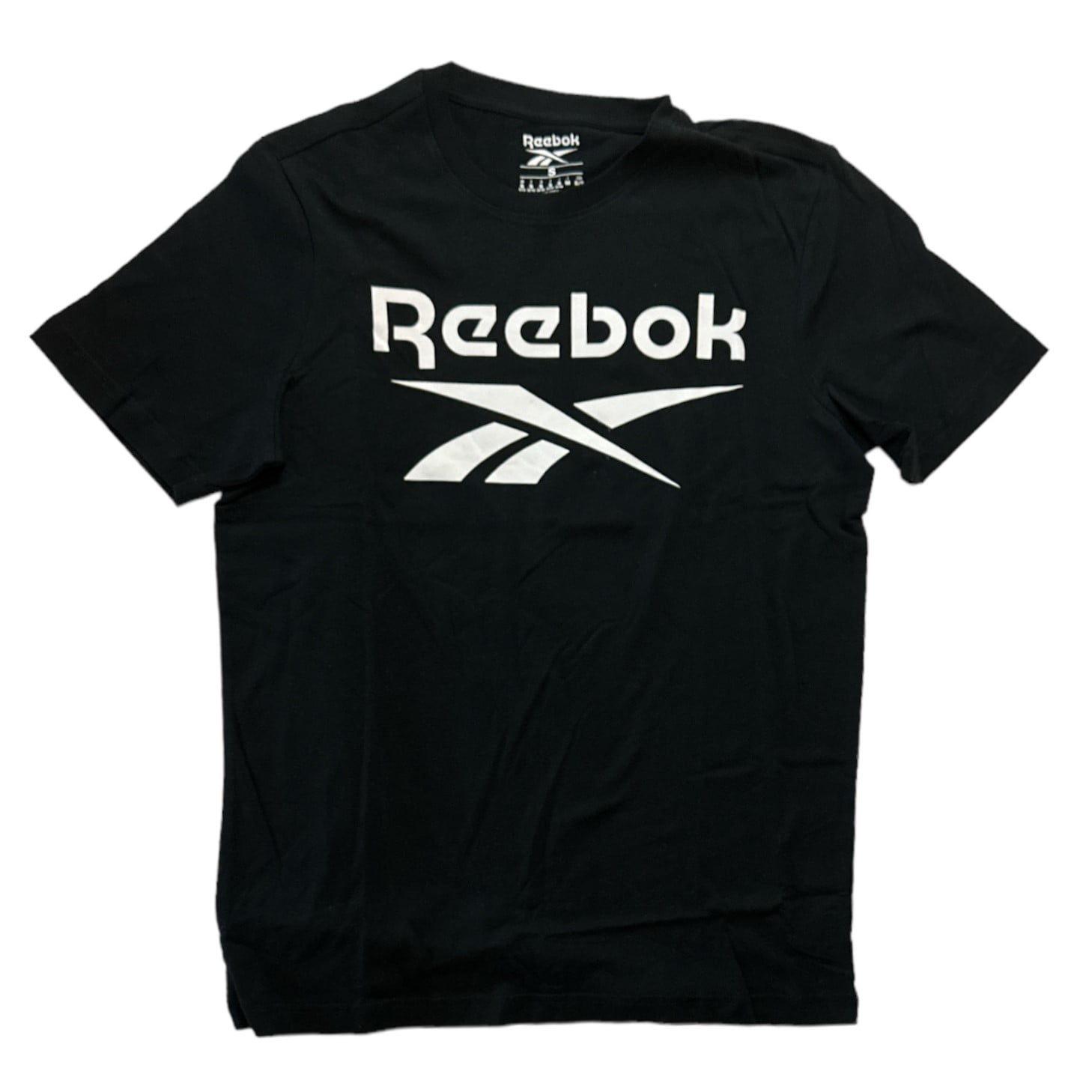 Reebok Men's Crew Neck Stacked Logo Short Sleeve Slim Fit T