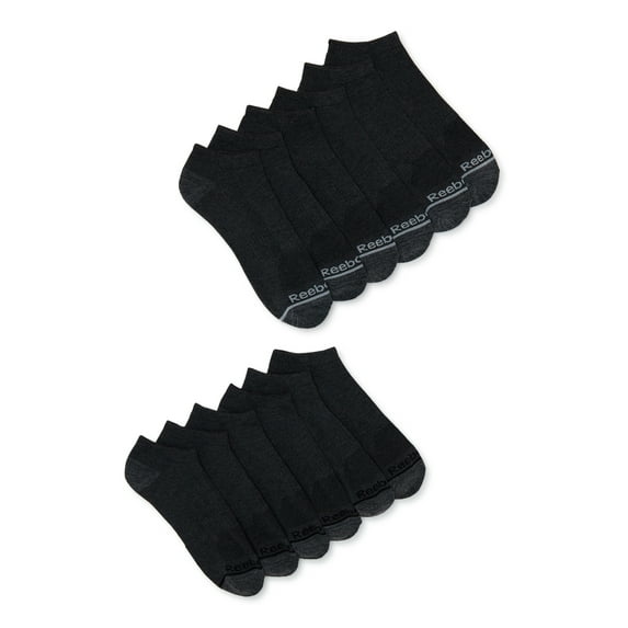 Reebok Men's Socks, Essentials Cushion Low Cut Socks, 12-Pack, Sizes 10-13