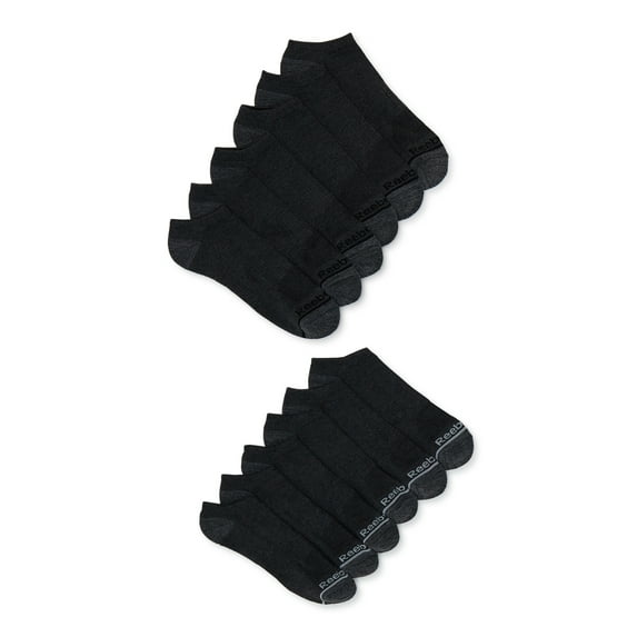 Reebok Men's Socks, Essentials Cushion No Show Socks, 12-Pack, Sizes 10-13
