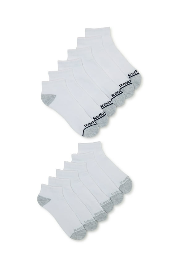 Men's Socks, Essentials Cushion Quarter Socks, 12-Pack, Sizes 10-13