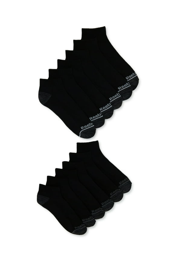 Men's Socks, Essentials Lightweight Quarter Socks, 12-Pack, Sizes 10-13