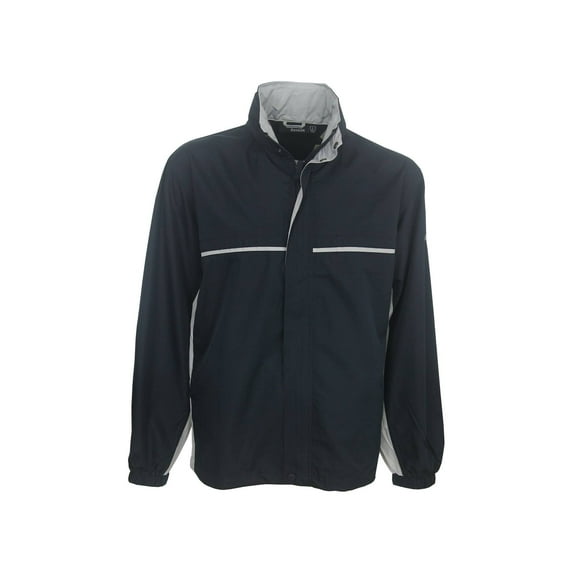 Reebok Men's Express II Water-Resistant Wind Jacket, Small Navy/Ice -