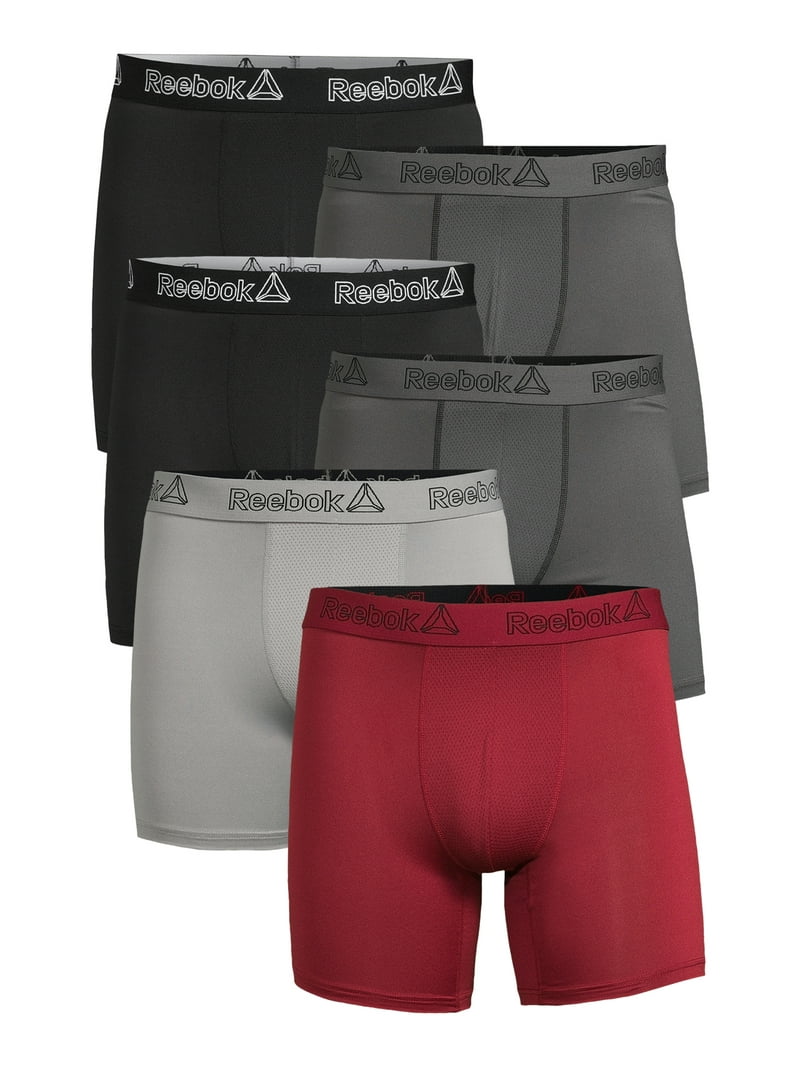 Reebok Men's Underwear Featherweight Performance Boxer Briefs,