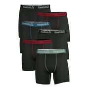Reebok Men’s Underwear Featherweight Performance Boxer Briefs, 6-Pack