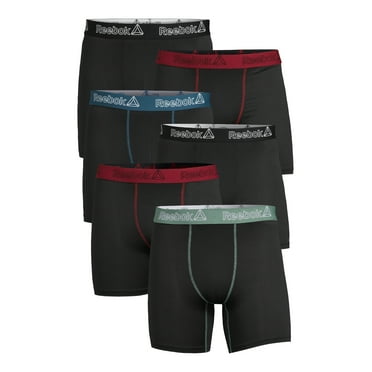 Reebok Men’s Featherweight Performance Boxer Briefs, 6-Pack