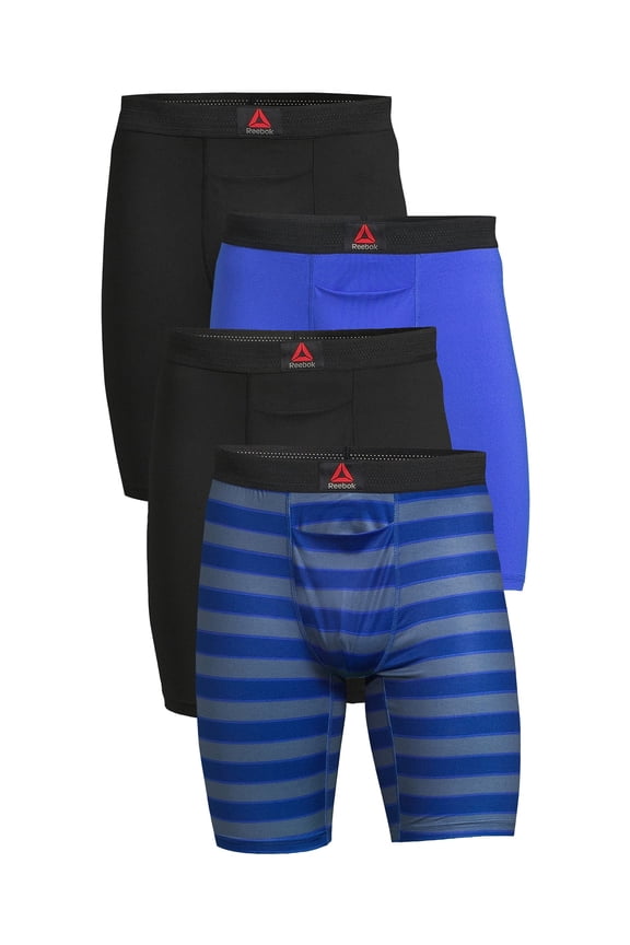 Men’s Featherweight Performance Boxer Briefs Extended Length Underwear, 7.5-Inch, 3-Pack