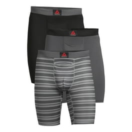 Reebok Men's Underwear – Long Leg Performance Boxer Briefs (6 Pack